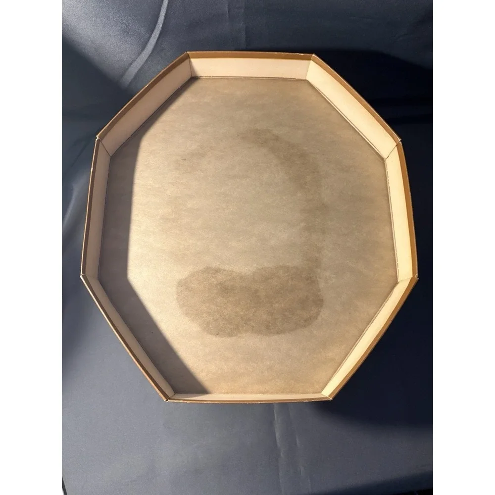 Vintage Knox NY Octagonal Hat Box Gold Crest Moveo et Proficio 1940's/50's AS IS